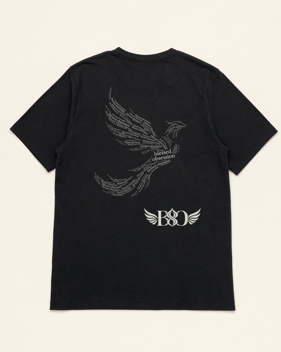 Phoenix Tee black — back, phoenix print and BSO logo